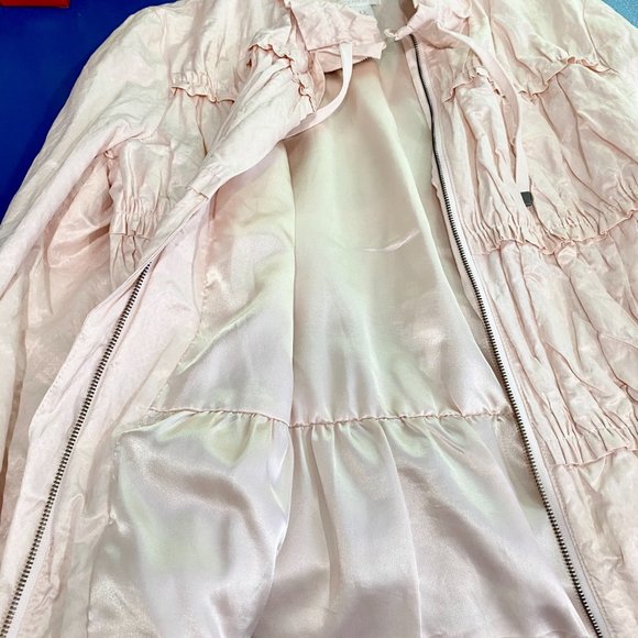 CHICO'S Pale Pink Gathered Full Zip Jacket  S/4 - Picture 5 of 16